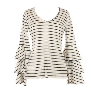 Allison Joy Bell Sleeve Striped Dress